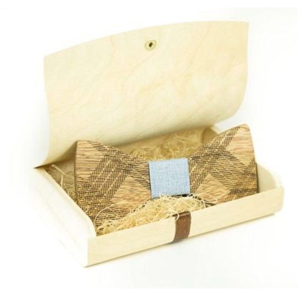 Gorgeous Wood Bowtie Modgoo Light Blue farher day - Picture 2 of 4